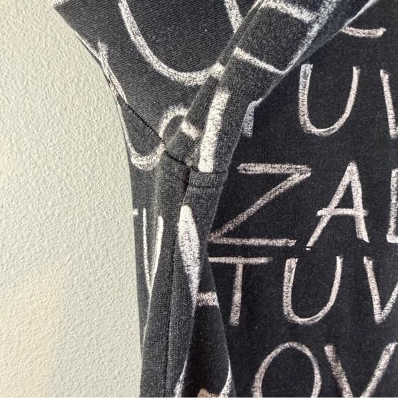 Love Moschino Zip Up Hoodie Gray Alphabet Chalkboard Print Size 42 (US 6) - Picture 12 of 13
